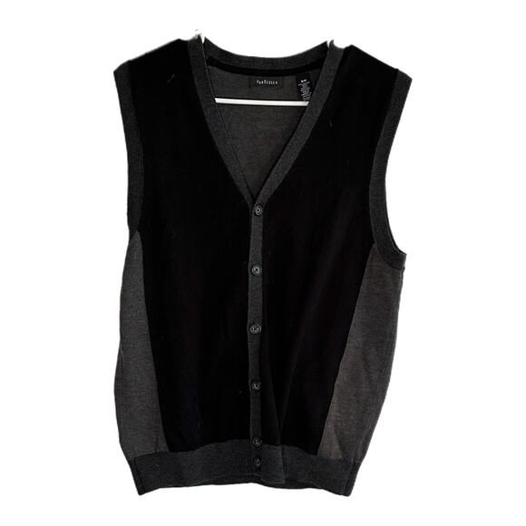 Van Heusen Womens Black and Gray Sleeveless Cardigan, Small, Pre-owned - Picture 3 of 4